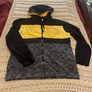 Disney Parks & Star Wars men’s Sm trio color camo, felt, and nylon Hoodie Jacket
